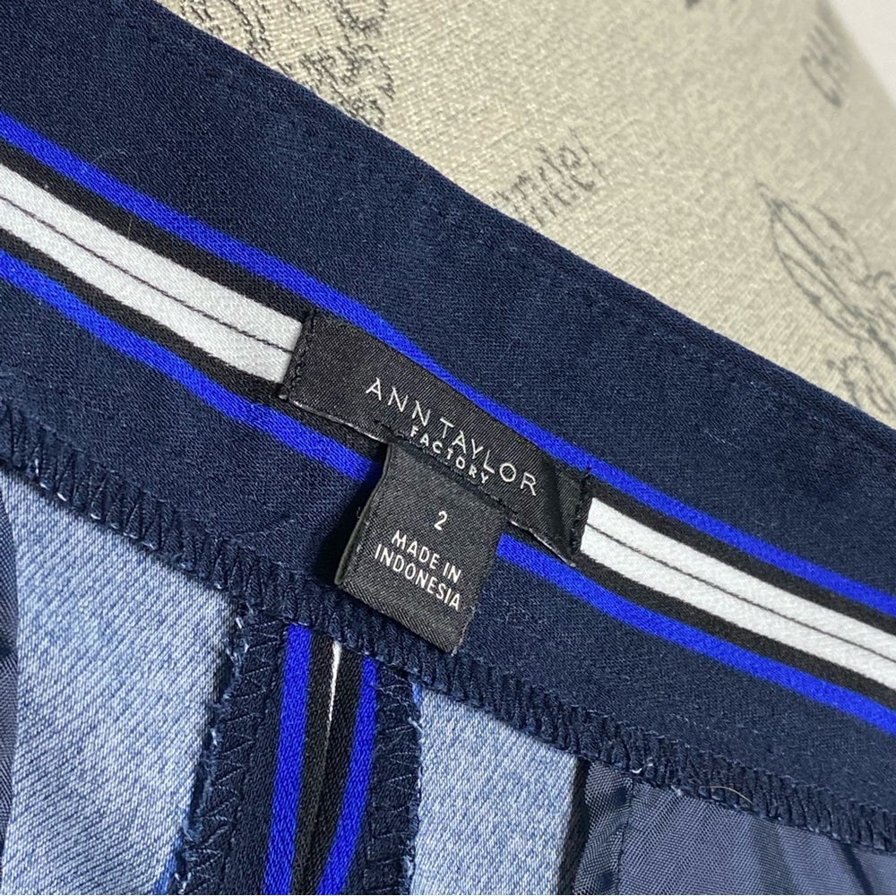 Ann Taylor Navy Stripe Pants - Picture 4 of 4